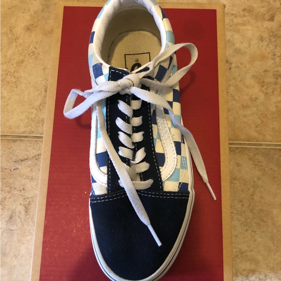 Old Skool Checkerboard Blue Topaz Vans - Picture 3 of 5
